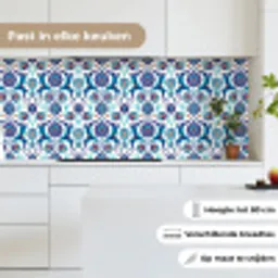 Bloemen - Patronen - Blauw keuken achterwand 2 middel 871 -sfeer4_NL