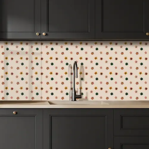 Bloemen - Patronen - Stippen keuken achterwand 2 middel 871 -sfeer1