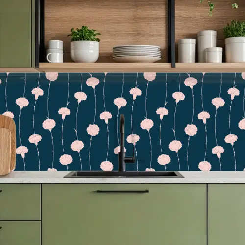 Bloemen - Pioenroos - Patronen - Pastel keuken achterwand 2 middel 871 -sfeer3