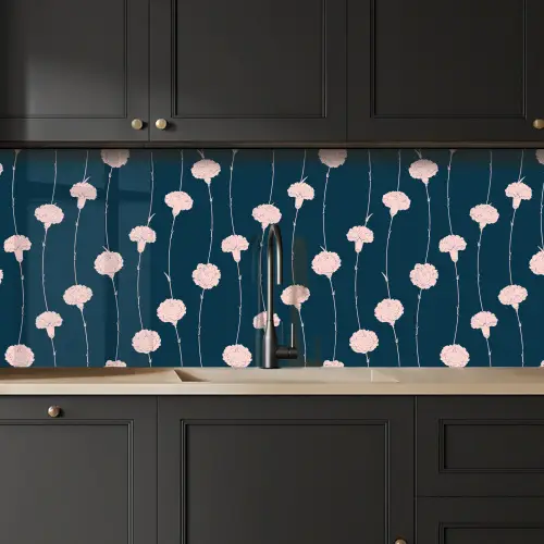 Bloemen - Pioenroos - Patronen - Pastel keuken achterwand 2 middel 871 -sfeer1