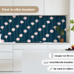 Bloemen - Pioenroos - Patronen - Pastel keuken achterwand 2 middel 871 -sfeer4_NL