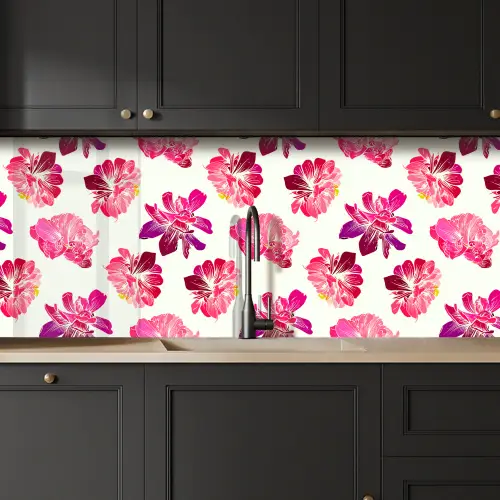 Bloemen - Roze - Patroon keuken achterwand 2 middel 871 -sfeer1