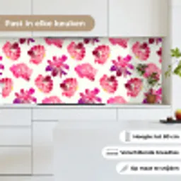 Bloemen - Roze - Patroon keuken achterwand 2 middel 871 -sfeer4_NL