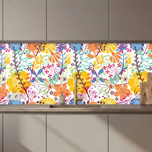 Bloemen - Planten - Regenboog - Patronen keuken achterwand 2 middel 871 zz_3dshopping