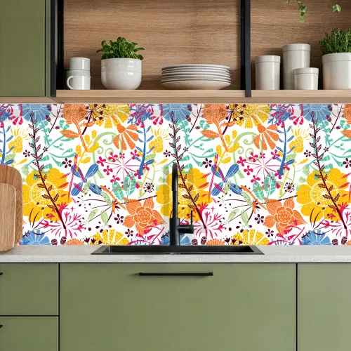Bloemen - Planten - Regenboog - Patronen keuken achterwand 2 middel 871 -sfeer3