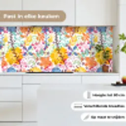 Bloemen - Planten - Regenboog - Patronen keuken achterwand 2 middel 871 -sfeer4_NL