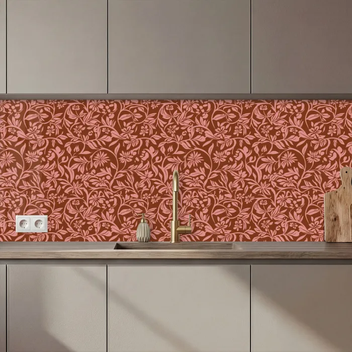 Bloemen - Print - Roze keuken achterwand 2 middel 871 zz_3dshopping