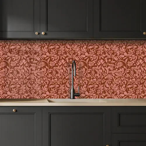 Bloemen - Print - Roze keuken achterwand 2 middel 871 -sfeer1