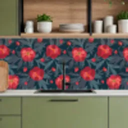 Bloemen - Rood - Bladeren - Patronen keuken achterwand 2 middel 871 -sfeer3