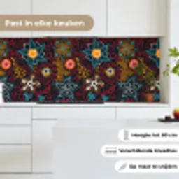 Bloemen - Rood - Patronen keuken achterwand 2 middel 871 -sfeer4_NL