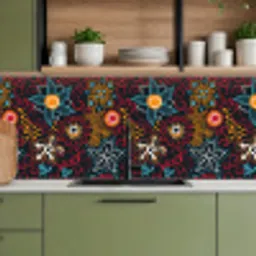 Bloemen - Rood - Patronen keuken achterwand 2 middel 871 -sfeer3