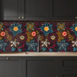 Bloemen - Rood - Patronen keuken achterwand 2 middel 871 -sfeer1