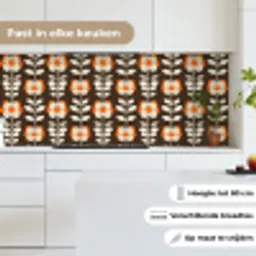 Bloemen - Retro - Bruin keuken achterwand 2 middel 871 -sfeer4_NL