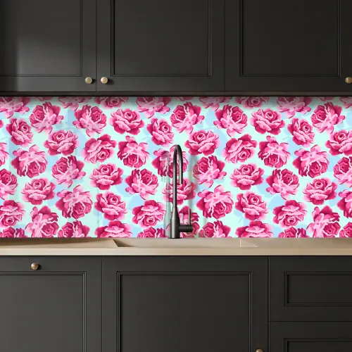 Bloemen - Rozen - Patroon keuken achterwand 2 middel 871 -sfeer1
