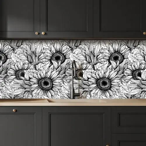 Bloemen - Zonnebloem - Patroon keuken achterwand 2 middel 871 -sfeer1