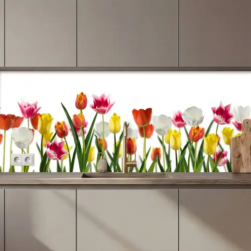 Bloemen - Tulpen - Kleurrijk keuken achterwand 2 middel zz_3dshopping