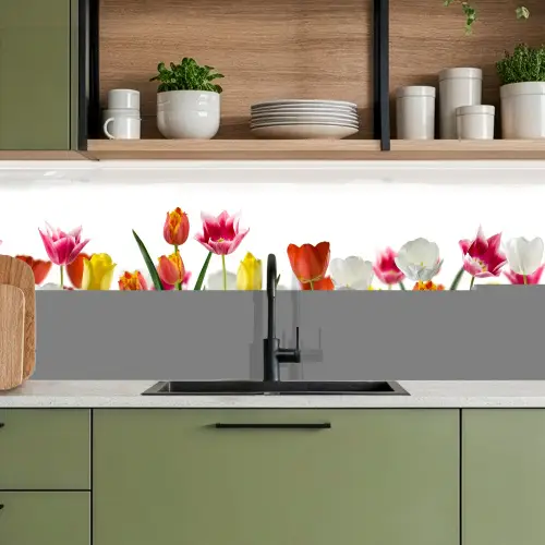 Bloemen - Tulpen - Kleurrijk keuken achterwand 2 middel -sfeer3