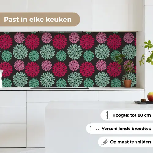 Bloemen - Vintage - Roze - Turquoise - Patronen keuken achterwand 2 middel 871 -sfeer4_NL