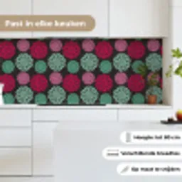 Bloemen - Vintage - Roze - Turquoise - Patronen keuken achterwand 2 middel 871 -sfeer4_NL