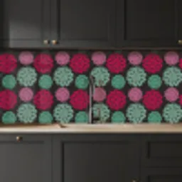 Bloemen - Vintage - Roze - Turquoise - Patronen keuken achterwand 2 middel 871 -sfeer1