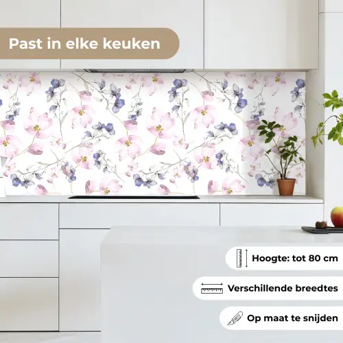 Bloemen - Waterverf - Bohemian - Patroon keuken achterwand 2 middel 871 -sfeer4_NL