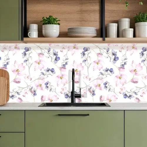 Bloemen - Waterverf - Bohemian - Patroon keuken achterwand 2 middel 871 -sfeer3