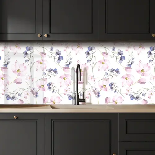 Bloemen - Waterverf - Bohemian - Patroon keuken achterwand 2 middel 871 -sfeer1