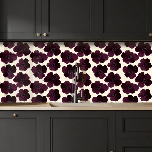 Bloemen - Aquarel - Paars keuken achterwand 2 middel 871 -sfeer1