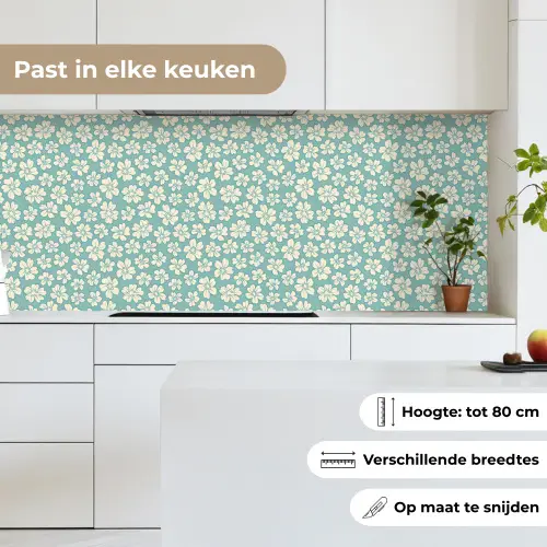 Bloemen - Wit - Vintage - Patronen keuken achterwand 2 middel 871 -sfeer4_NL