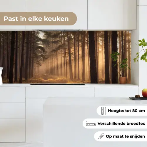 Bos - Mist - Zonlicht keuken achterwand 2 middel -sfeer4_NL