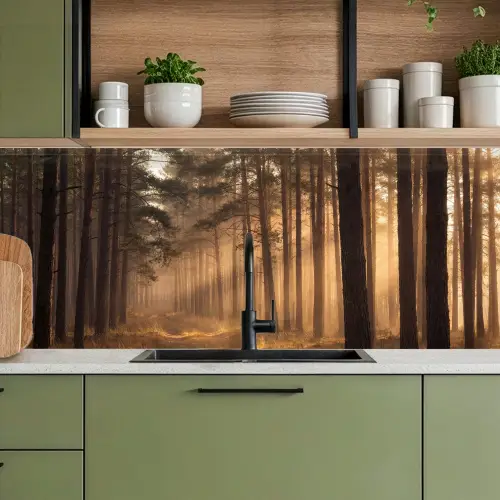 Bos - Mist - Zonlicht keuken achterwand 2 middel -sfeer3