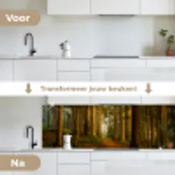 Bos - Natuur - Bomen - Landschap - Bladeren keuken achterwand 2 groot -voor-na_NL