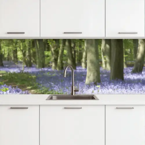 Bos - Pad - Bloemen - Paars - Groen - Natuur keuken achterwand 2 groot -3d