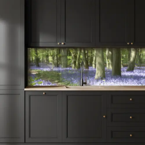 Bos - Pad - Bloemen - Paars - Groen - Natuur keuken achterwand 2 groot -sfeer1