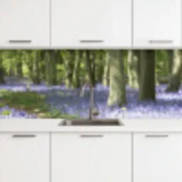 Bos - Pad - Bloemen - Paars - Groen - Natuur keuken achterwand 2 groot -3d