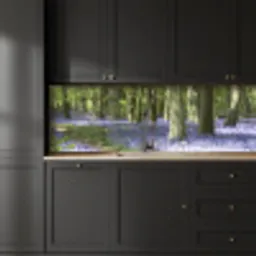Bos - Pad - Bloemen - Paars - Groen - Natuur keuken achterwand 2 groot -sfeer1