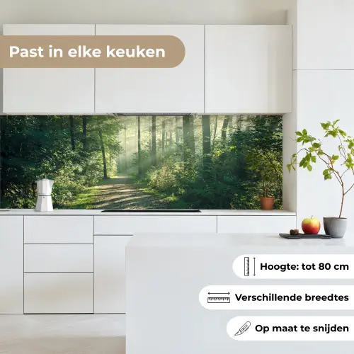 Bos - Pad - Zon - Bomen - Groen - Natuur keuken achterwand 2 groot -sfeer4_NL