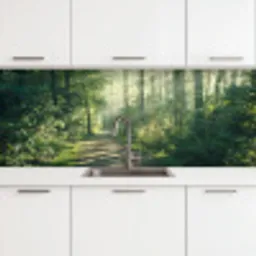 Bos - Pad - Zon - Bomen - Groen - Natuur keuken achterwand 2 groot -3d