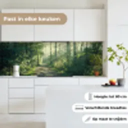 Bos - Pad - Zon - Bomen - Groen - Natuur keuken achterwand 2 groot -sfeer4_NL