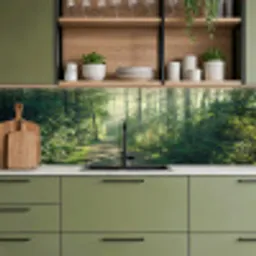 Bos - Pad - Zon - Bomen - Groen - Natuur keuken achterwand 2 groot -sfeer3