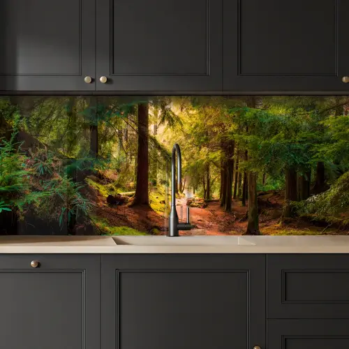 Bos - Pad - Bomen - Groen - Zon - Natuur keuken achterwand 2 middel -sfeer1