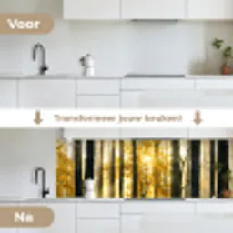Bos - Zon - Bomen - Gras - Landschap  - Natuur keuken achterwand 2 groot -voor-na_NL
