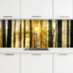 Bos - Zon - Bomen - Gras - Landschap  - Natuur keuken achterwand 2 groot -3d