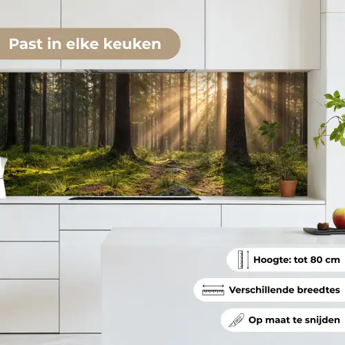 Bos - Zonlicht - Gras keuken achterwand 2 middel -sfeer4_NL