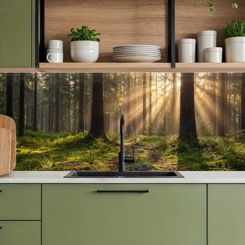 Bos - Zonlicht - Gras keuken achterwand 2 middel -sfeer3