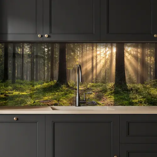 Bos - Zonlicht - Gras keuken achterwand 2 middel -sfeer1