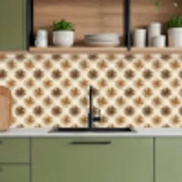 Geografisch - Patroon - Bruin keuken achterwand 2 middel 871 -sfeer3