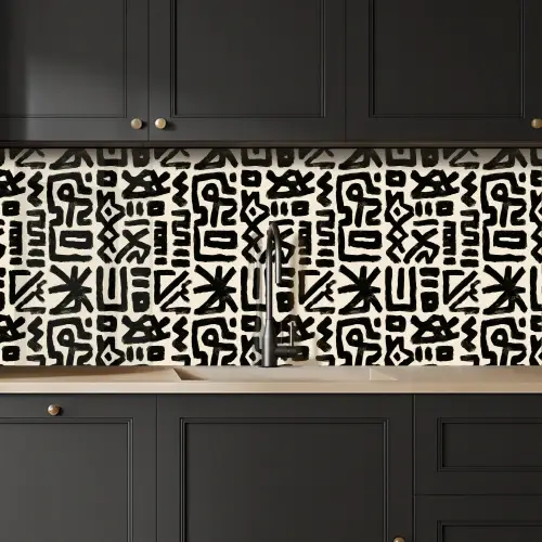 Geometrisch - Figuren - Zwart keuken achterwand 2 middel 871 -sfeer1