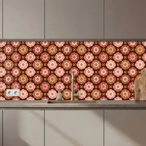 Geometrisch - Bloemen - Kleurrijk keuken achterwand 2 middel 871 zz_3dshopping