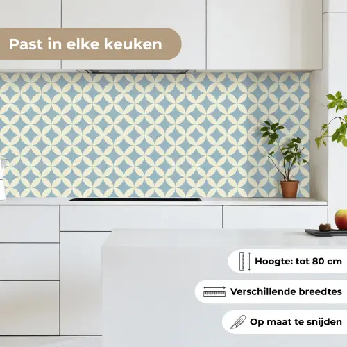 Geometrisch - Bloem - Motief - Blauw keuken achterwand 2 middel 871 -sfeer4_NL